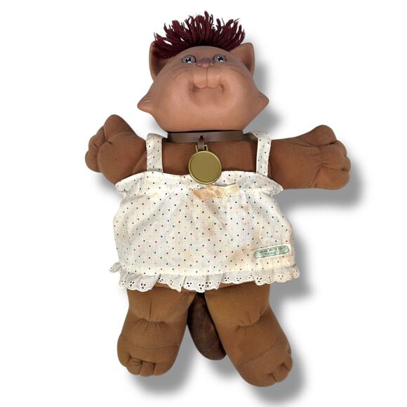 Vintage 1983 Cabbage Patch Kids Koosas Cat Doll 14" Brown Plush Toy READ - Picture 1 of 11